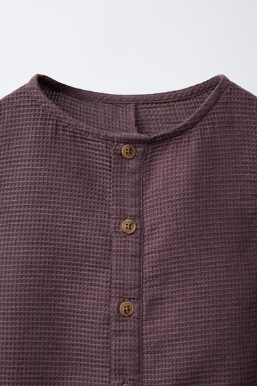 COMBINAISON LONGUE WAFFLE - Bordeaux de Zara - Image 2