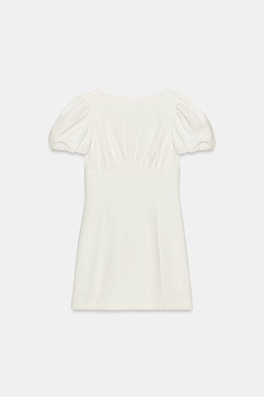 FUSTAN I SHKURTËR ME PALA DHE XHEPA - I bardhë nga Zara