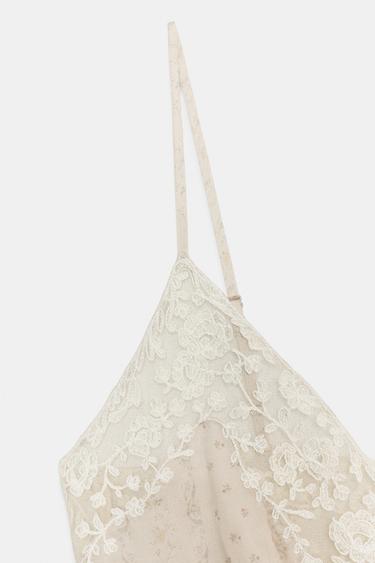 ROBE COURTE BRODERIES ZW COLLECTION - Écru moyen de Zara - Image 8