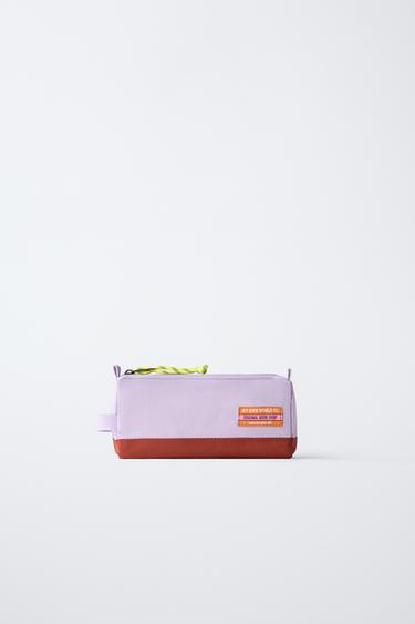 Zara COLOR BLOCK TOILETRY BAG - Lilac