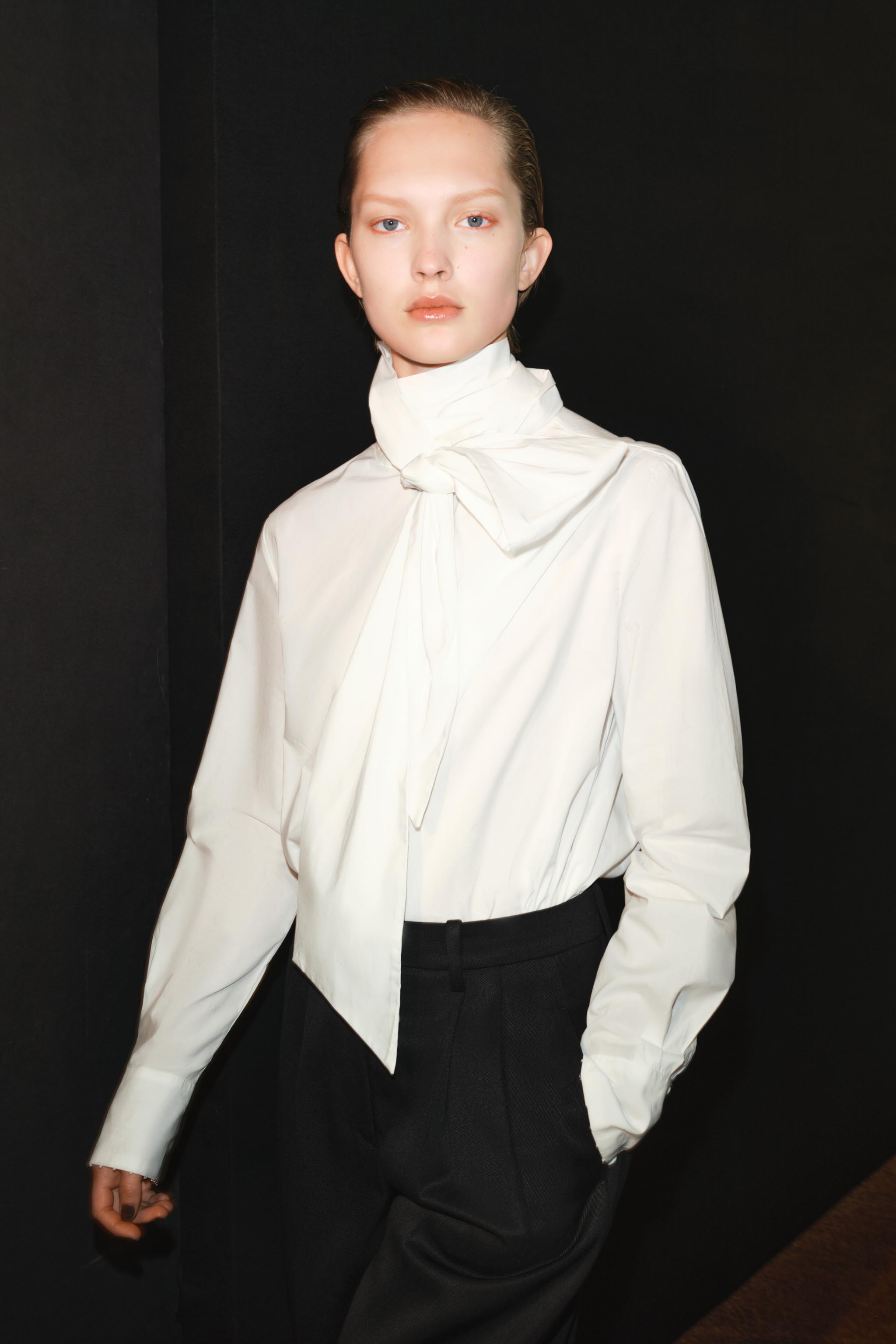 ZW COLLECTION POPLIN TIE SHIRT