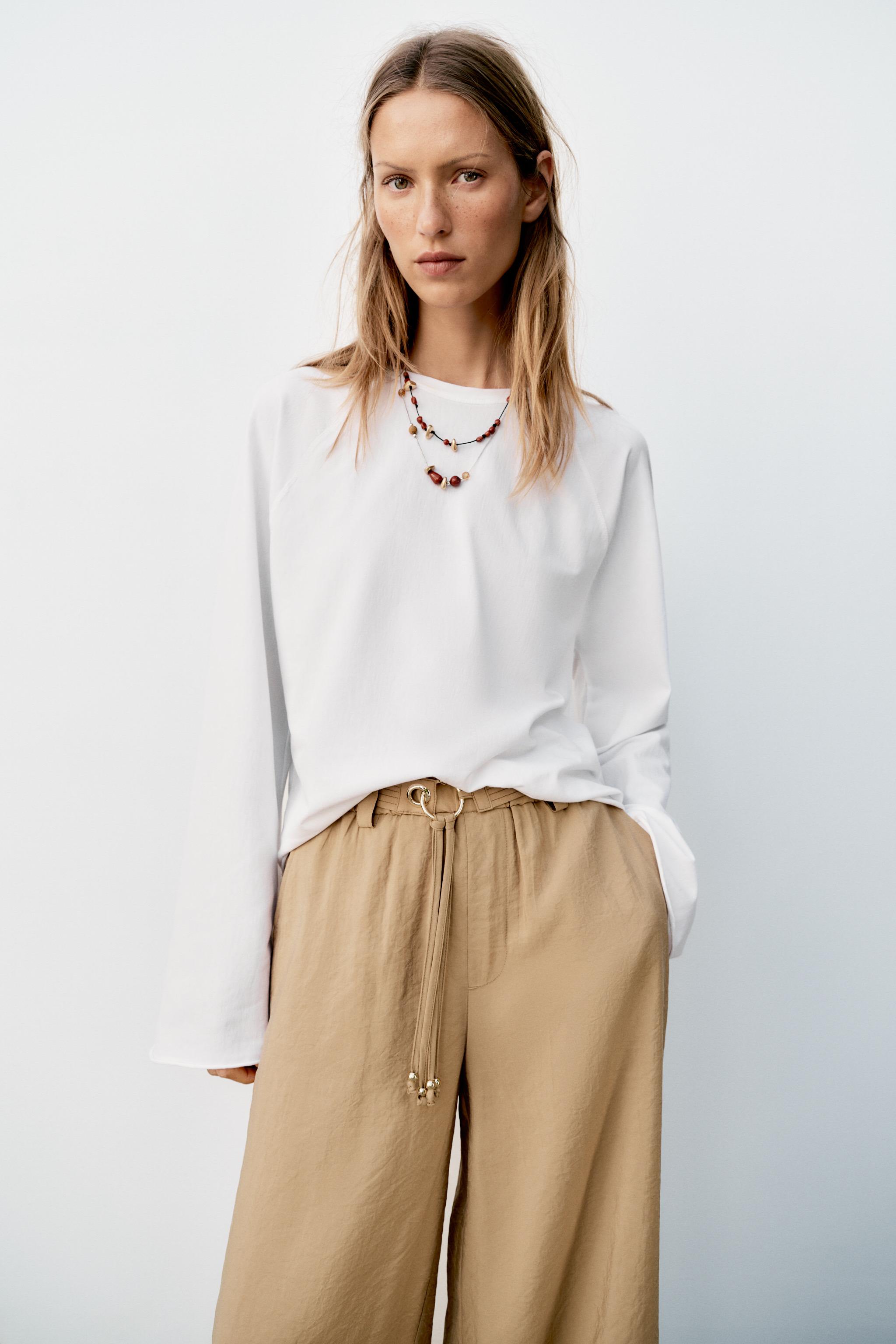 Женские брюки Zara STRAIGHT LEG PANTS WITH BELT — фото 3