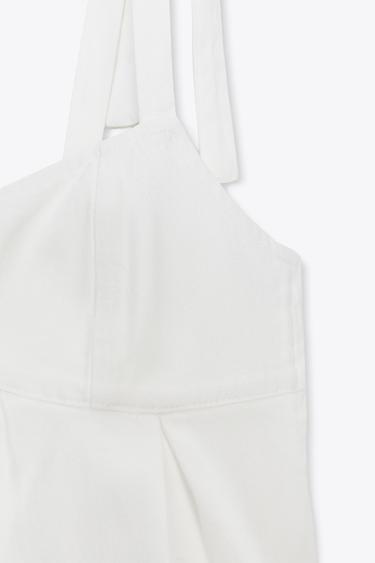 Z1975 DENIM STRAPPY TOP - White by Zara - Image 8