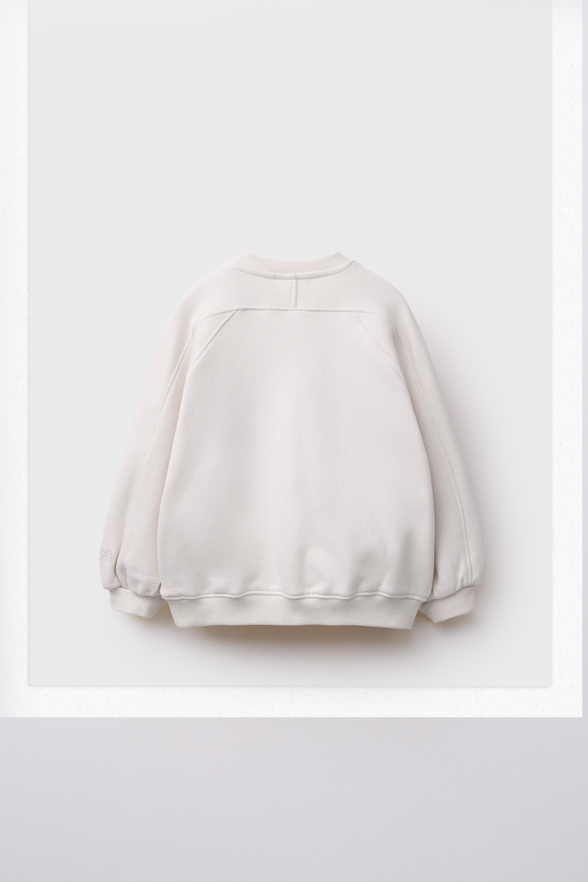 PLAIN CUT-OUT SWEATSHIRT - Ecru | ZARA United States PLAIN CUT-OUT SWEATSHIRT - Ecru | ZARA United States