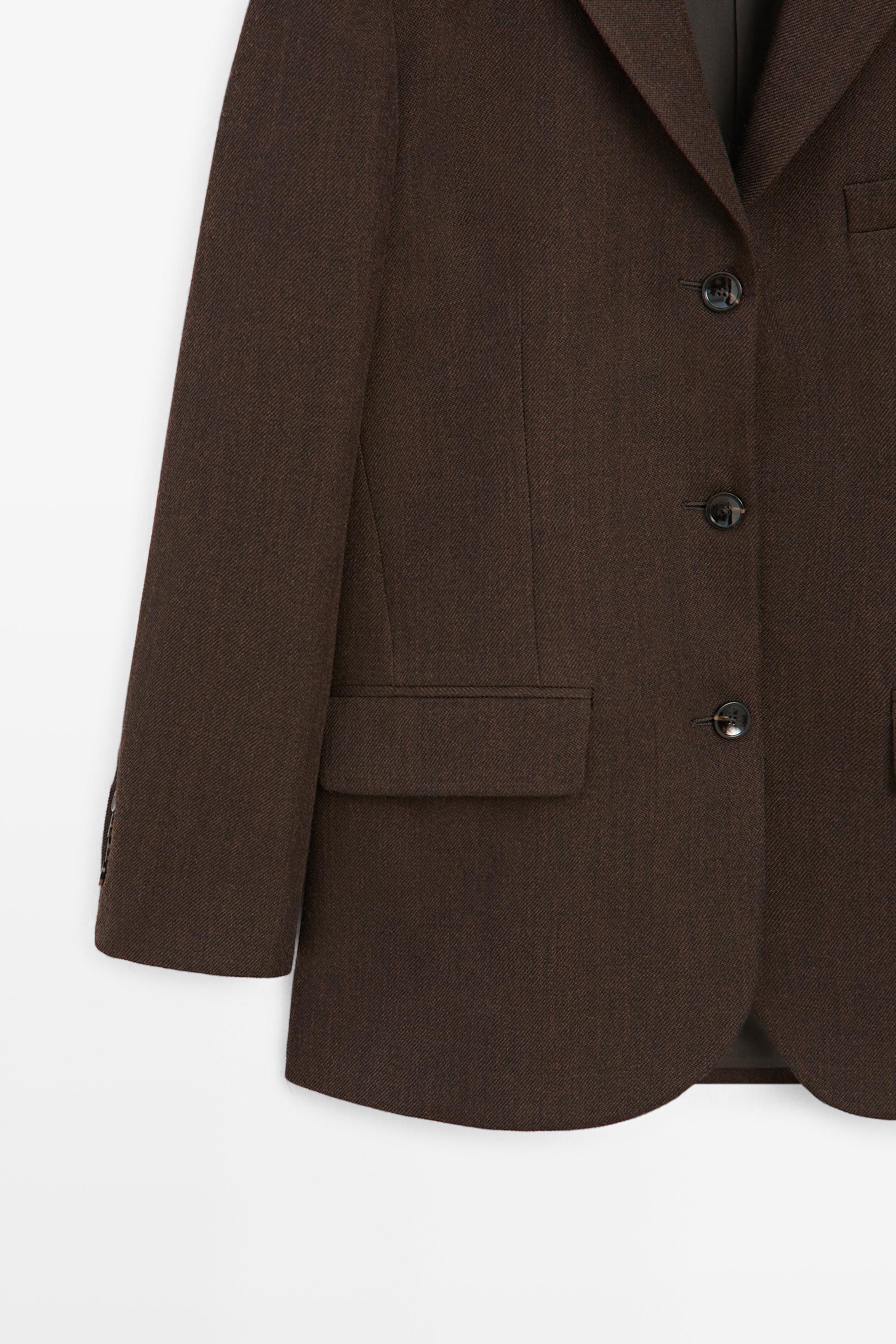 100% wool button detail blazer