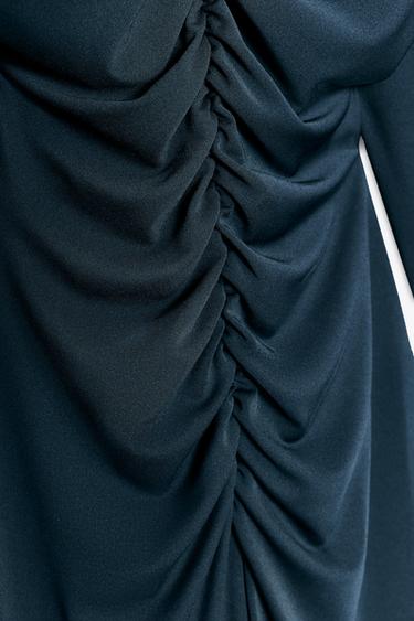ROBE EN CRÊPE À ÉPAULETTES - Bleu nuit de Zara - Image 7