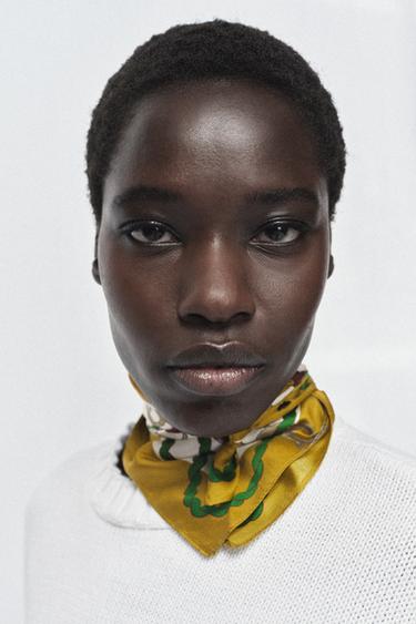 FOULARD IMPRIMÉ 100% SOIE - Écru de Zara - Image 2