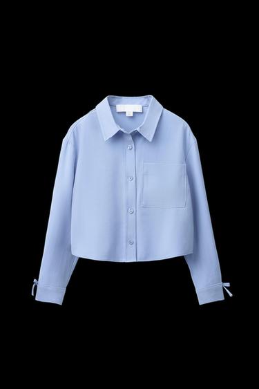 FLIESSENDE BLUSE MIT SCHLEIFEN - Blau von Zara - Bild 0
