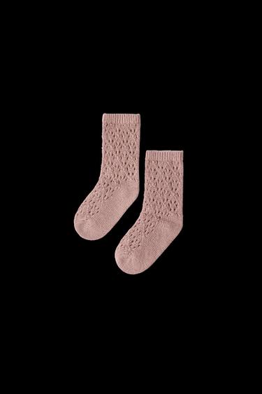 Zara COTTON SILK KNIT SOCKS - Pink