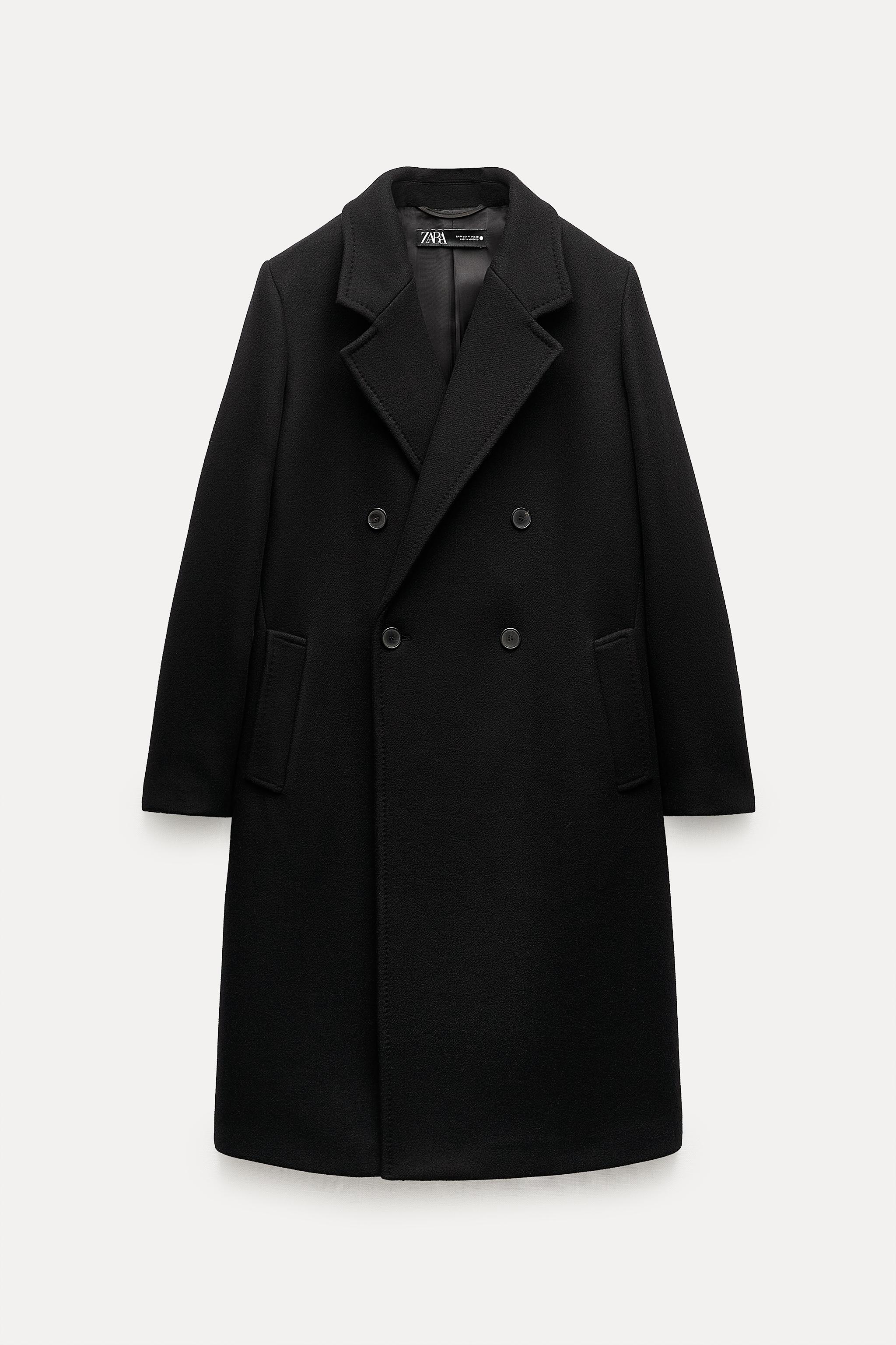 MANTECO WOOL MENSWEAR-STYLE COAT ZW COLLECTION - Black | ZARA 