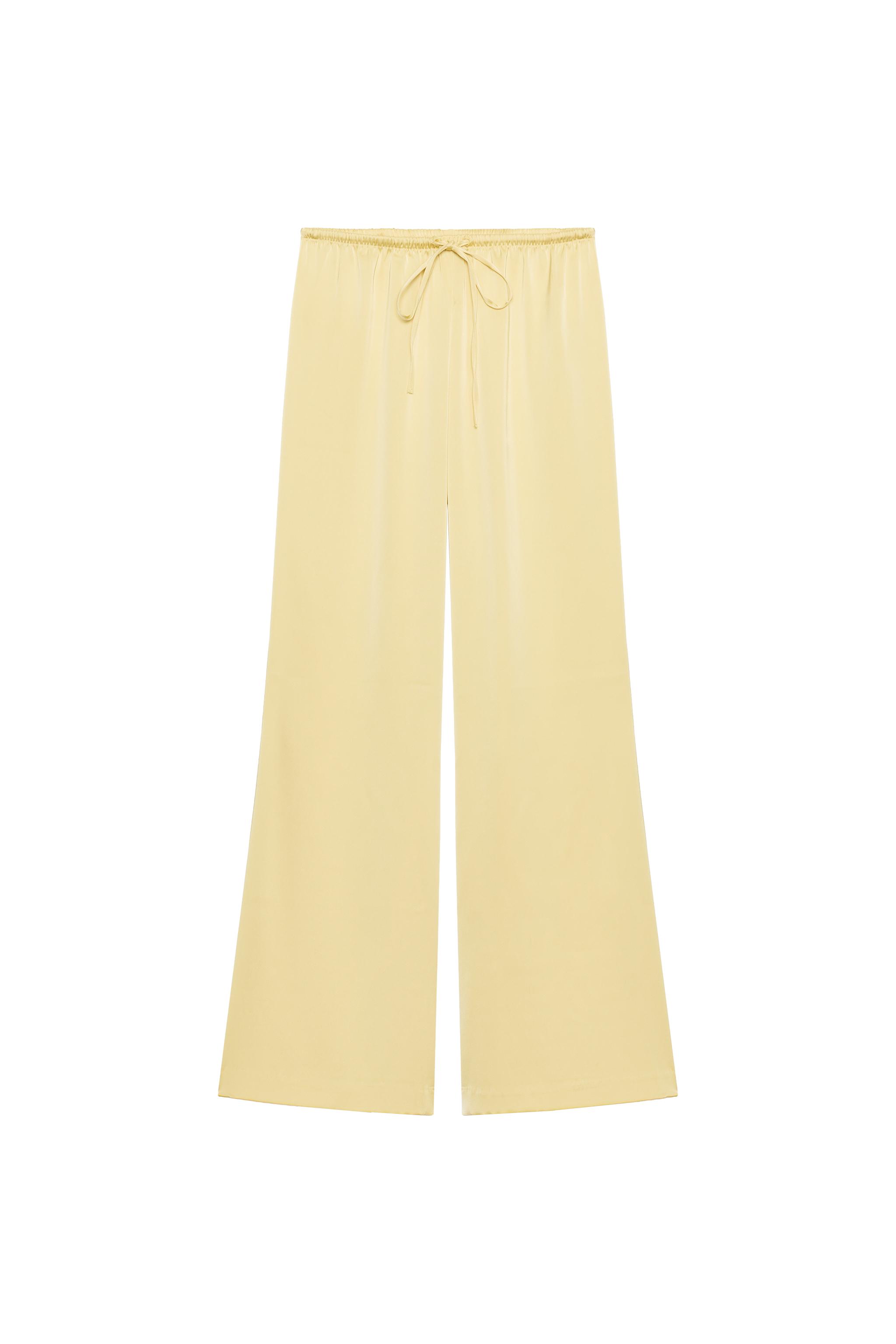 DRAWSTRING SATIN PANTS