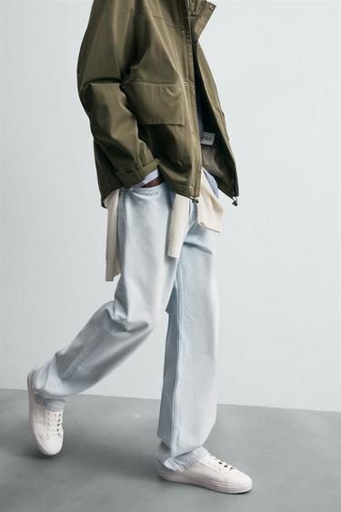 SNEAKER IN PELLE CON LACCI - Bianco di Zara