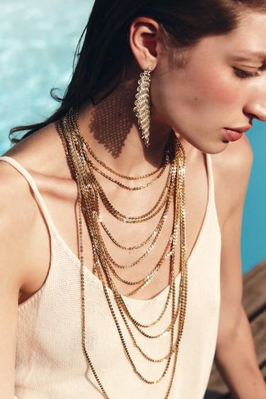 MULTI-CHAIN NECKLACE - Golden by Zara