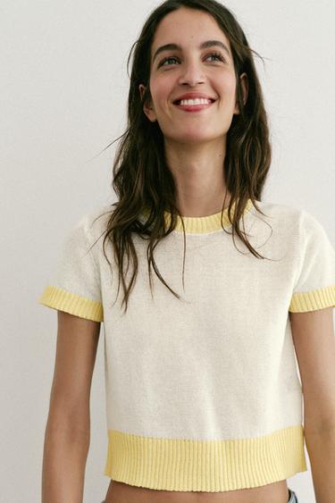 TOP PUNTO MANGA CORTA - Multicolor de Zara