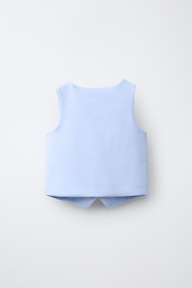 WAISTCOAT WITH RHINESTONE BUTTONS - Light blue by Zara - Image 1