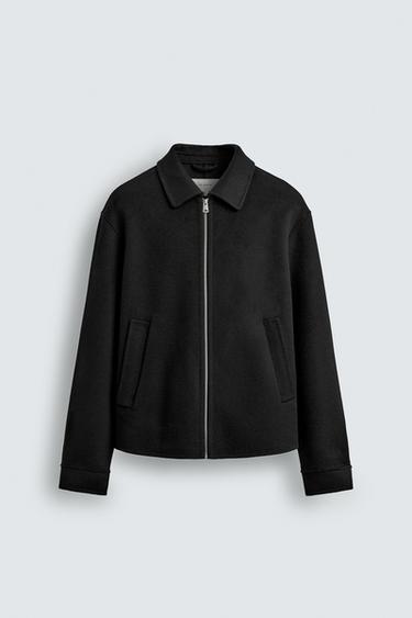 WOOL ZIP-UP JACKET ORIGINS - Black by Zara