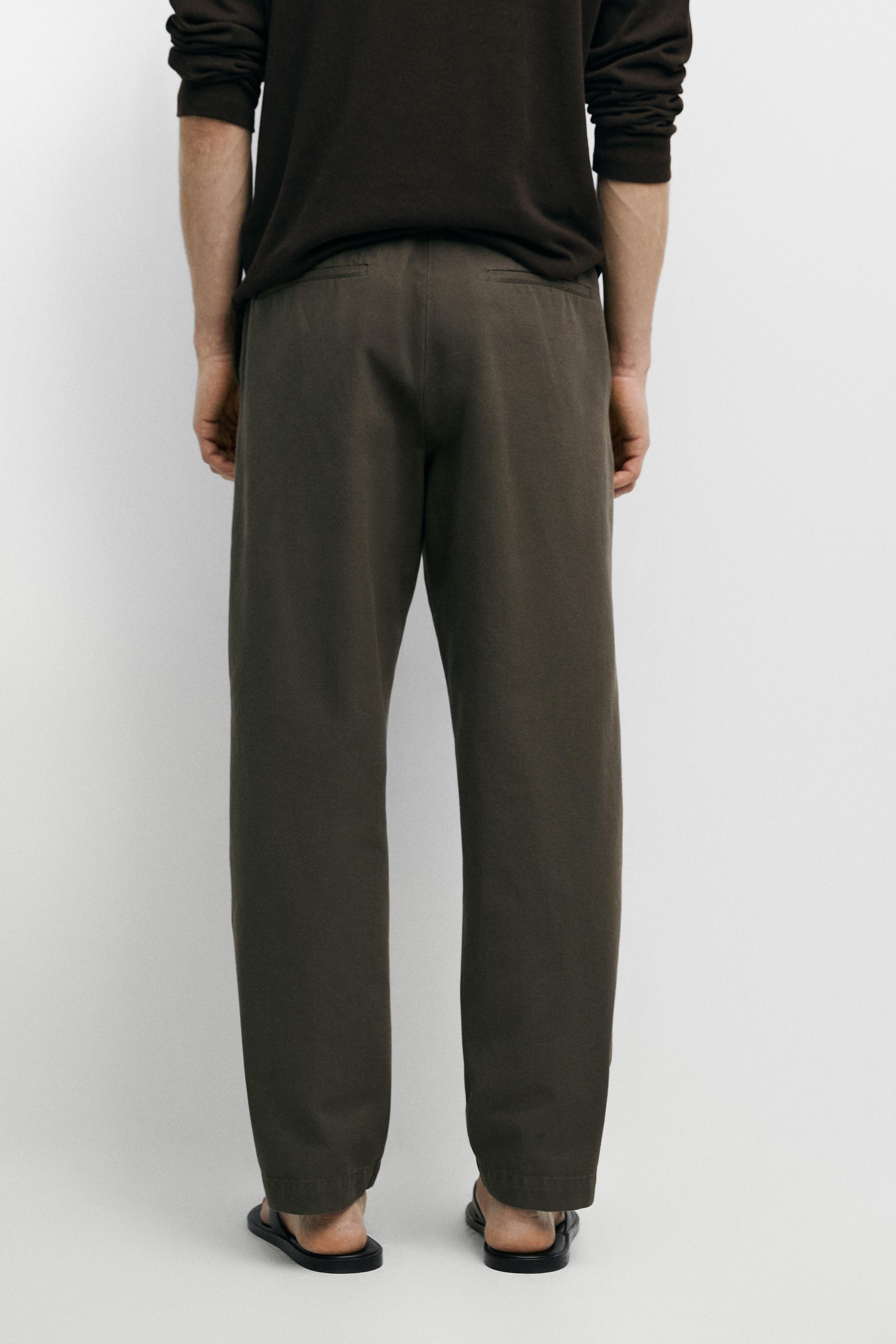 Tapered fit cotton pants