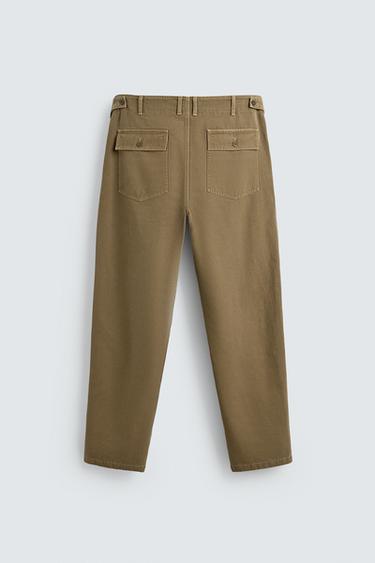 PANTALON REGULAR FIT POCHES - Marron de Zara - Image 7