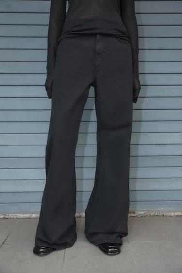 ZW COLLECTION WIDE-LEG HIGH-WAIST JEANS - Black by Zara