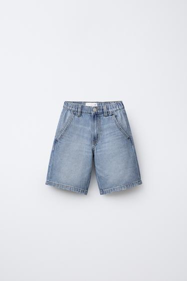 Zara SLOUCHY DENIM SHORTS - Mid-blue - Image 0