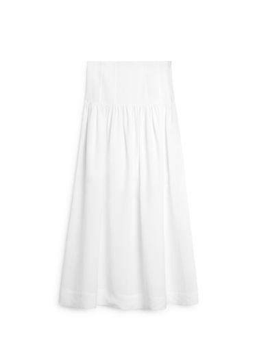 Jupe midi avec empiècement - Blanc de Zara