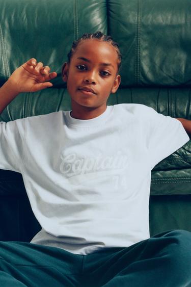 JOGGINGSHIRT MET TEKST EN LABEL - Zeegroen van Zara