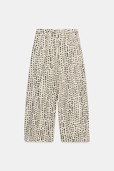 PANTALON STYLE PYJAMA À POIS ZW COLLECTION - Écru / Noir de Zara - Image 5