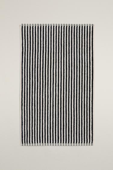 TWO-TONE STRIPED BATH MAT - Ecru / Black by Zara - Image 0
