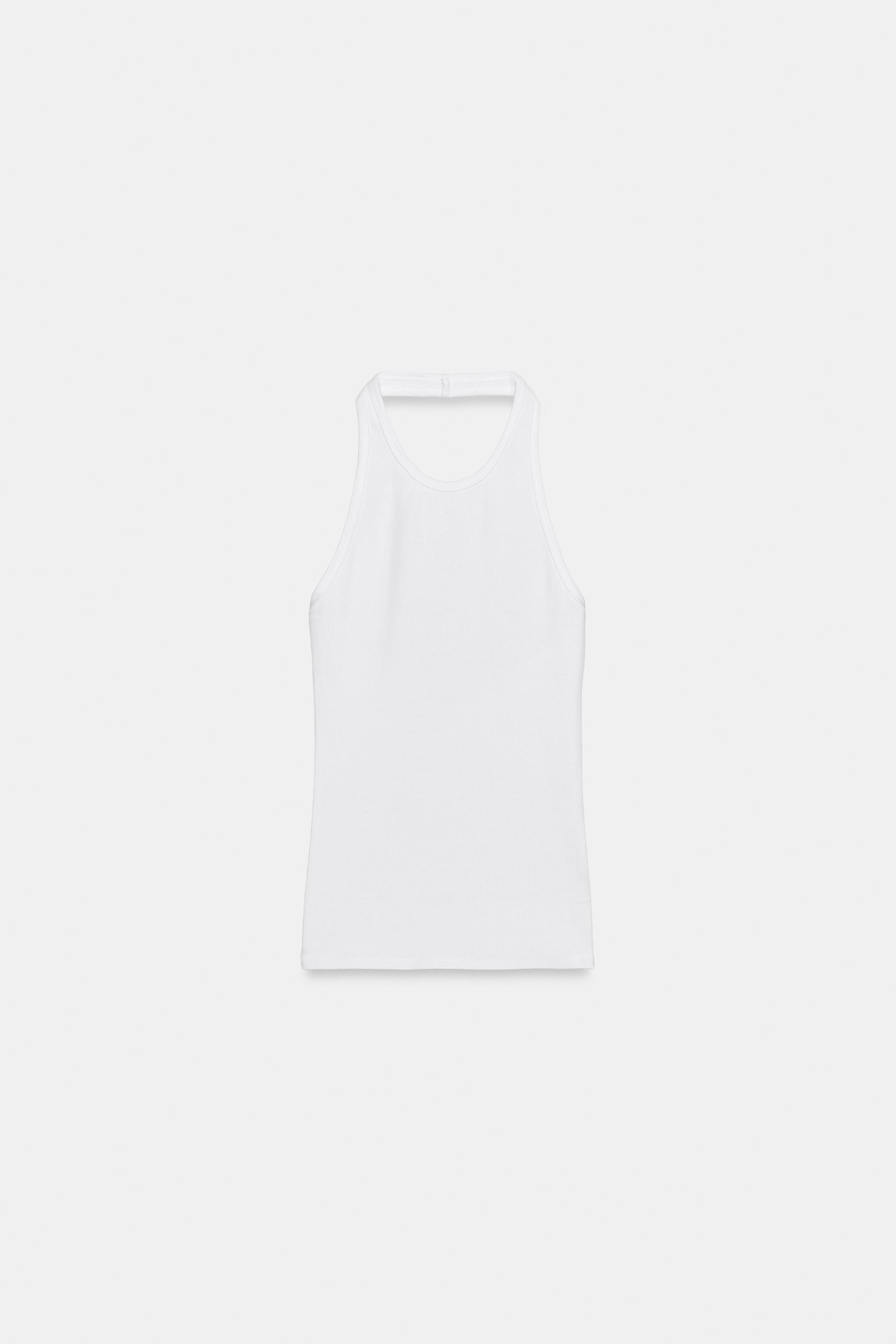 RIBBED HALTER TOP