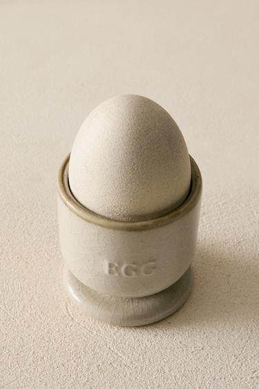 STONEWARE EGG CUP - Grey / Beige by Zara