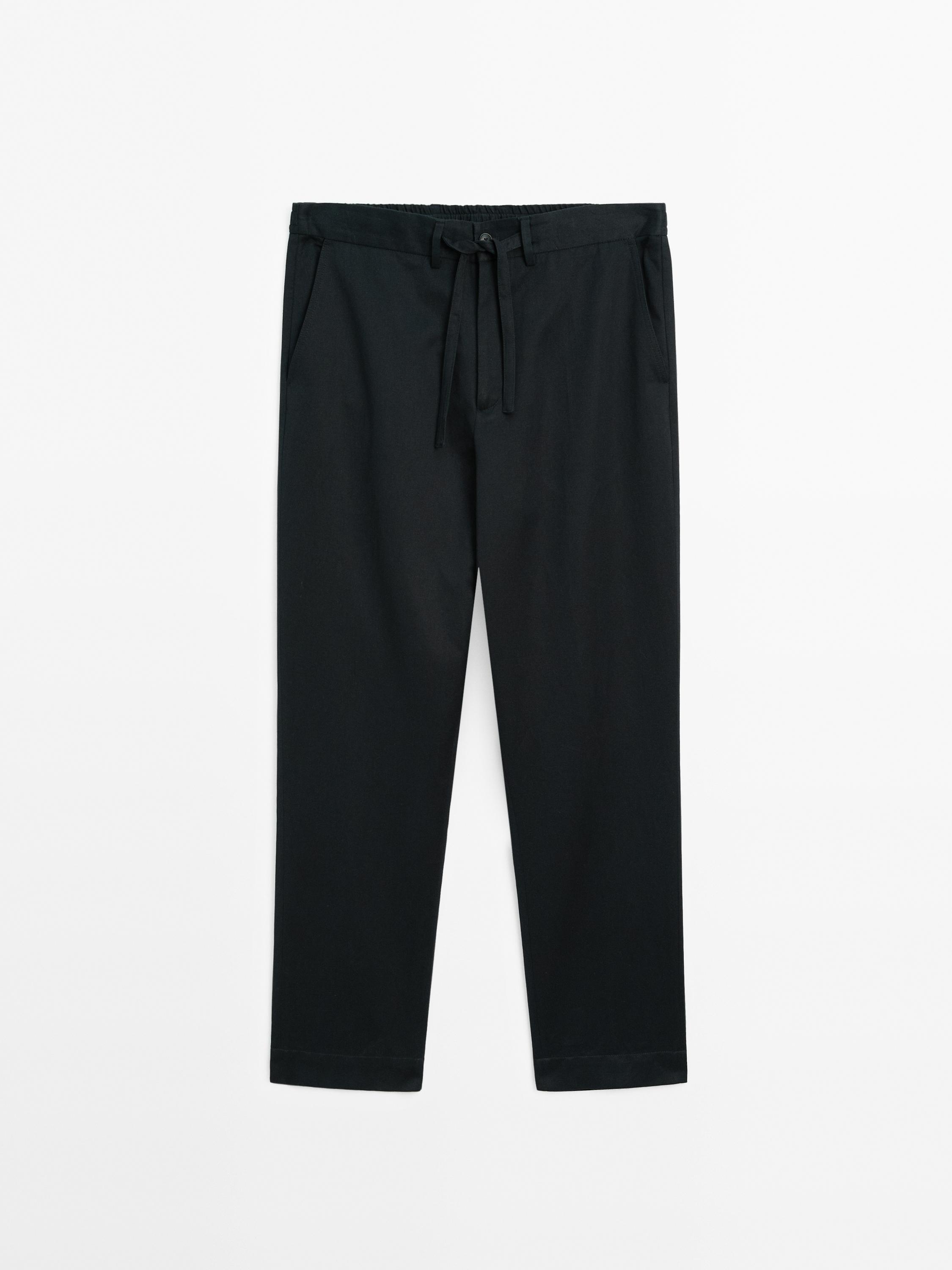 Cotton blend jogger fit trousers