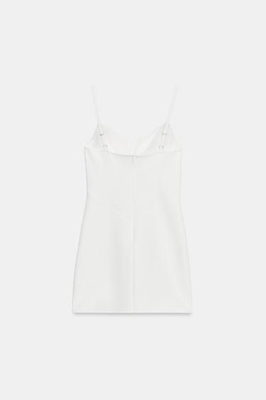MINI DRESS WITH BOW - Ecru by Zara - Image 2