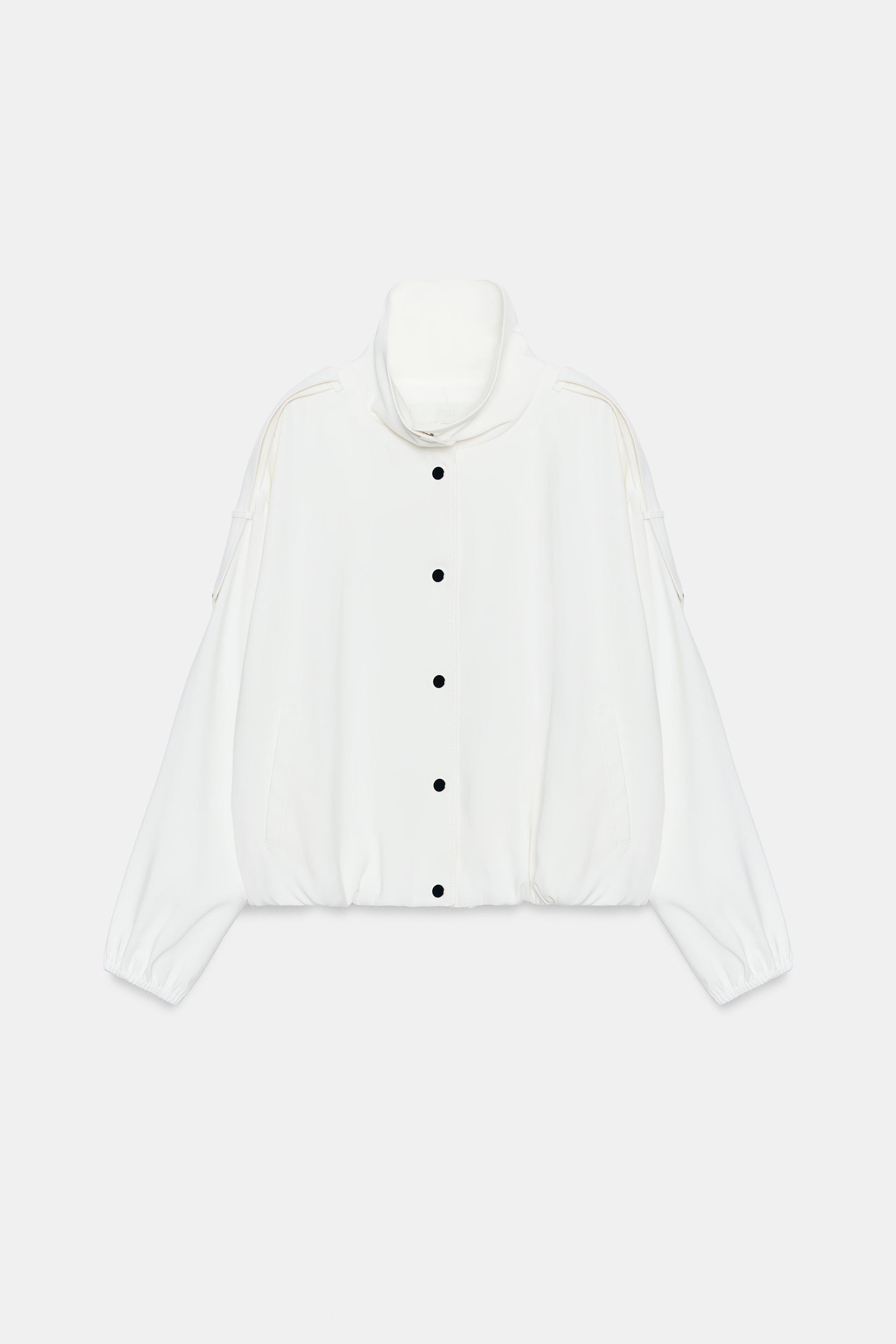 HIGH COLLAR BOMBER JACKET - Oyster-white | ZARA United States