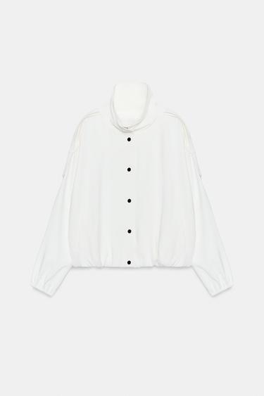 VESTE BOMBER COL MONTANT - Blanc cassé de Zara - Image 6