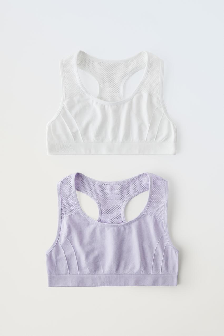 9-14 YEARS/ PACK OF TWO SEAMLESS SPORT TOPS - Lilac