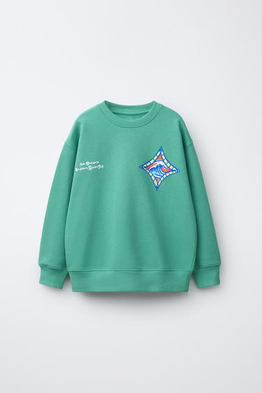 SWEAT IMPRIMÉ SURF - Vert de Zara - Image 0
