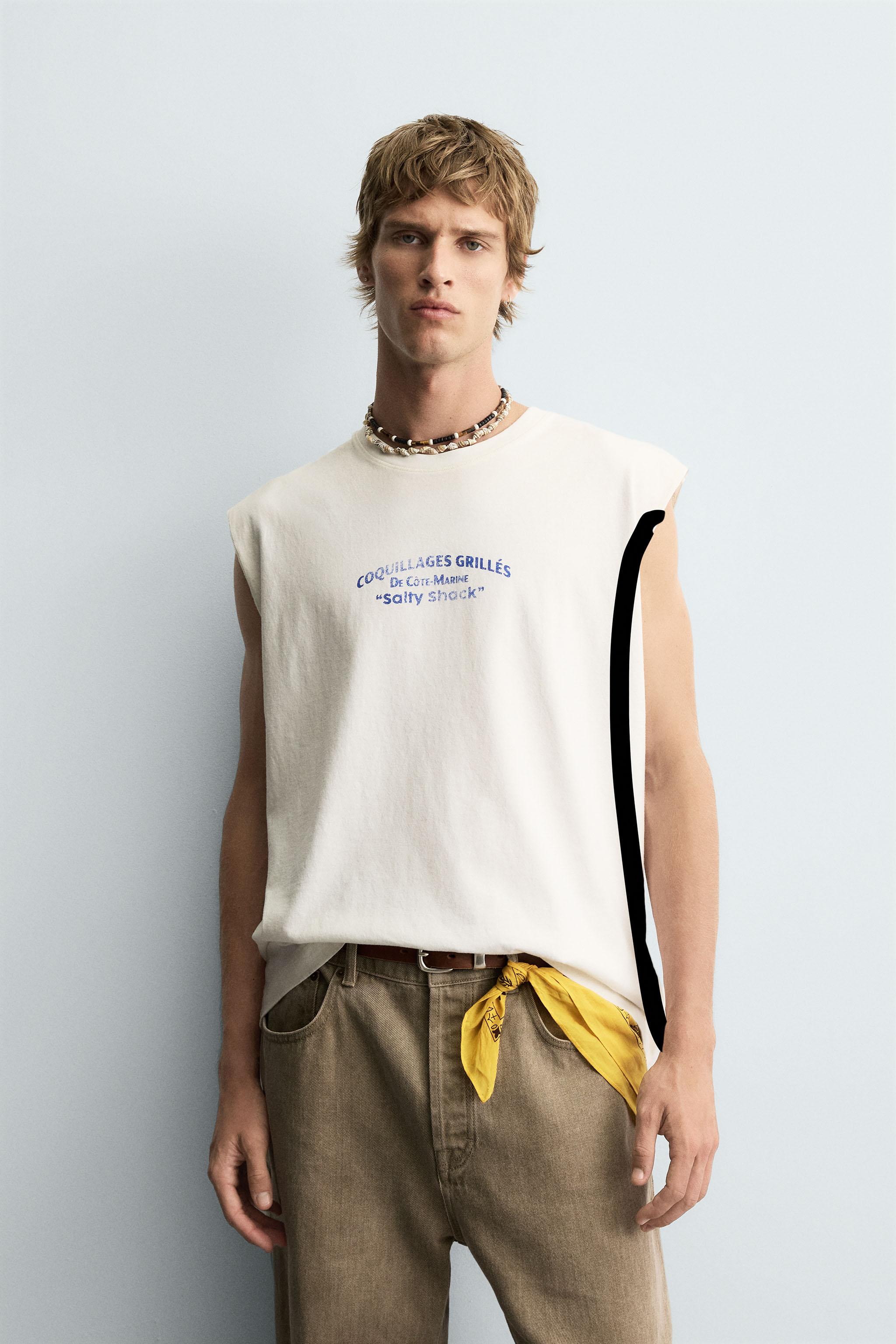 WASHED PRINT TANK TOP - Oyster-white | ZARA United States