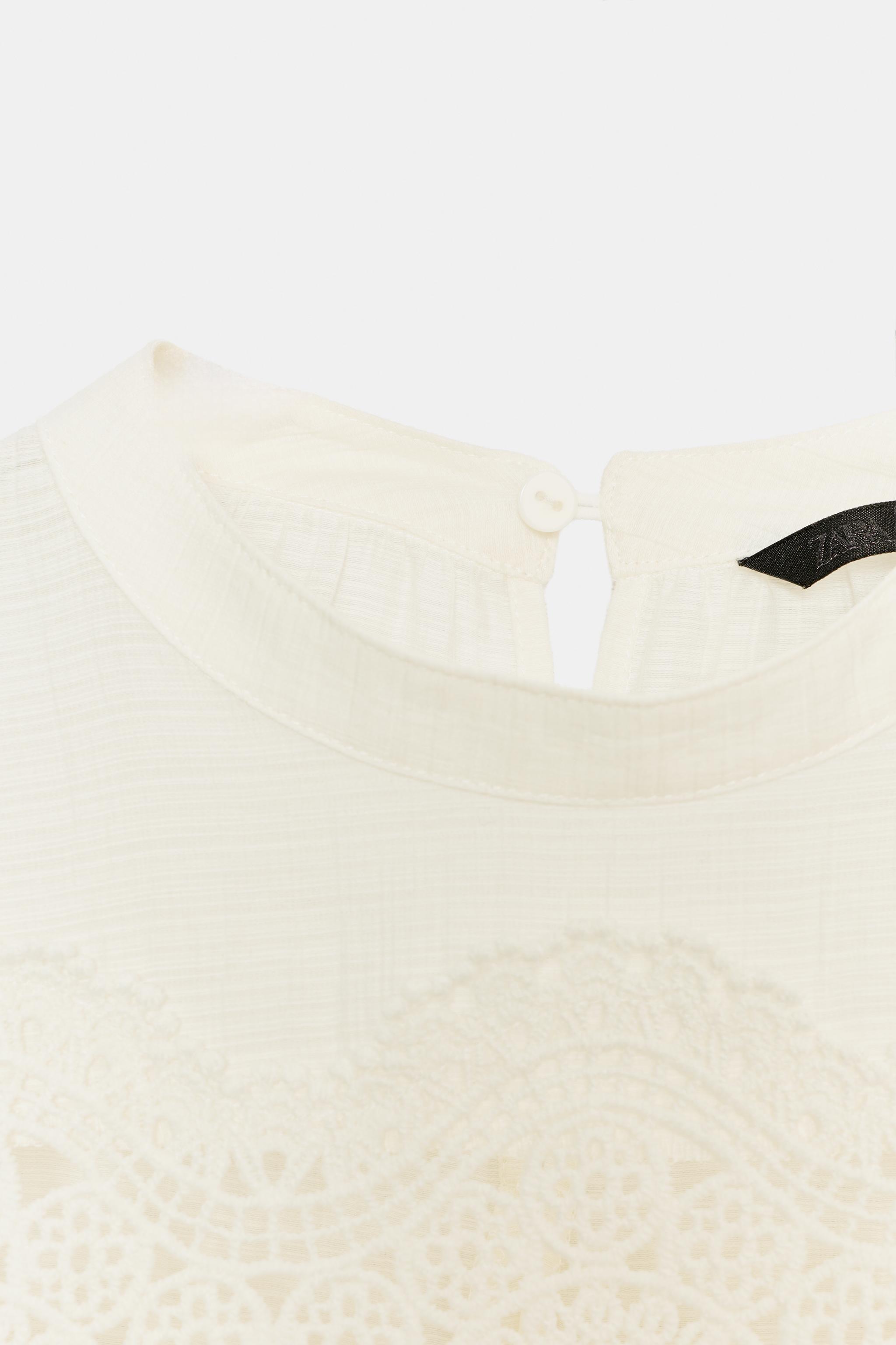 Zara ROMANTIC LACE BLOUSE — фото 9