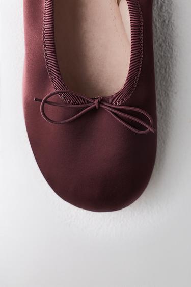 LIMITED EDITION BOW BALLET FLATS - Burgundy Red by Zara - Image 8