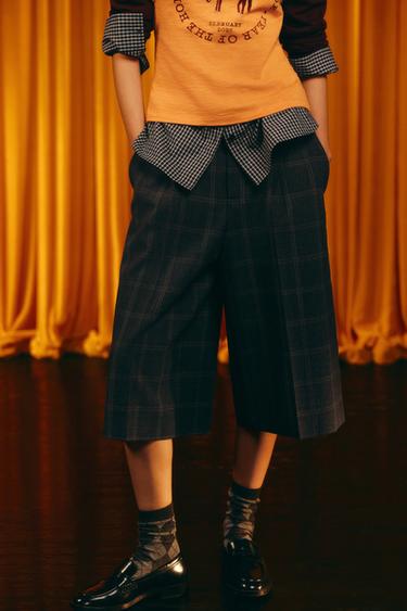 ZW COLLECTION CHECK BERMUDA SHORTS - Grey marl by Zara