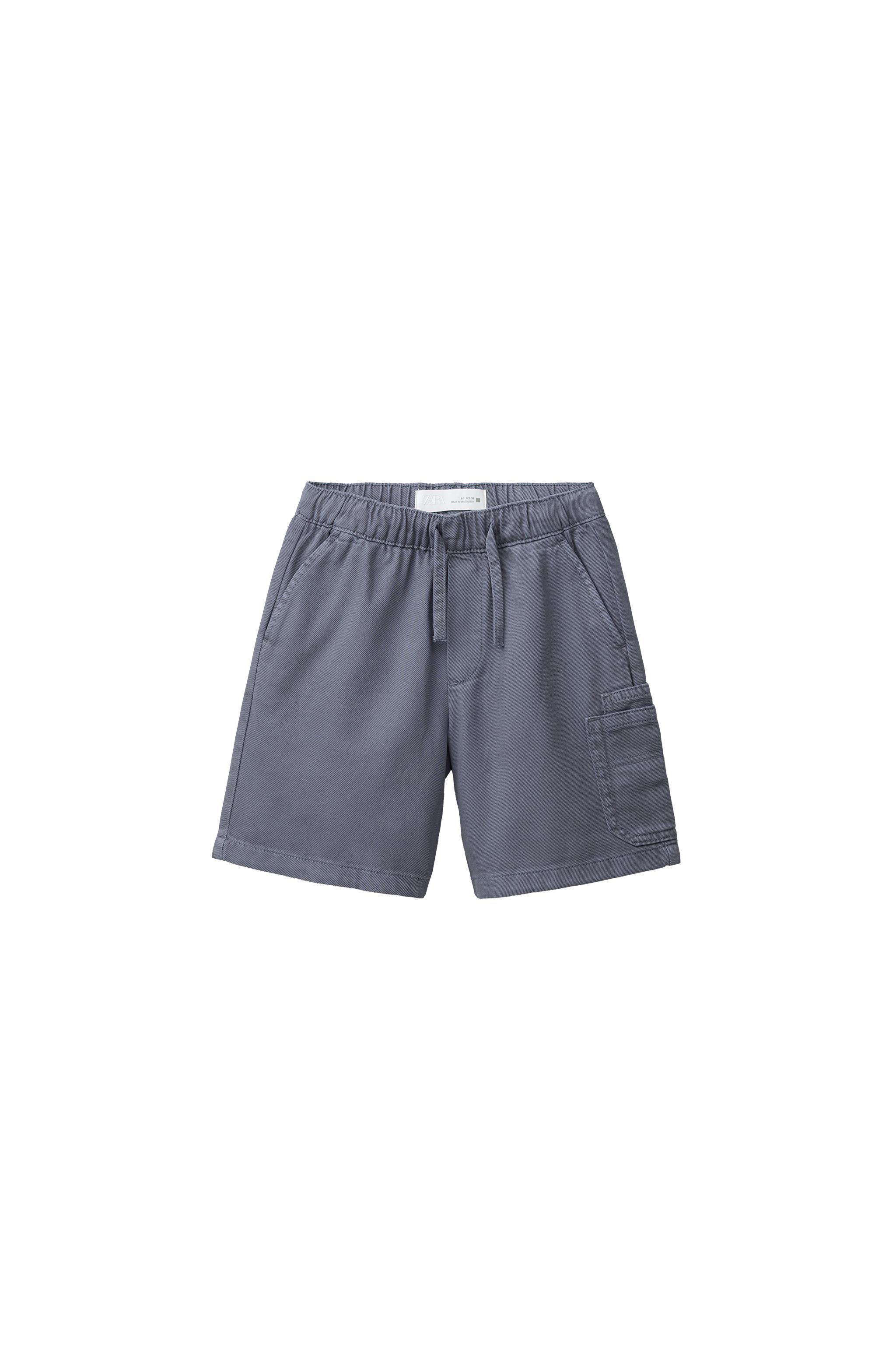 TWILL FLOWY CARGO SHORTS - Blue | ZARA Canada