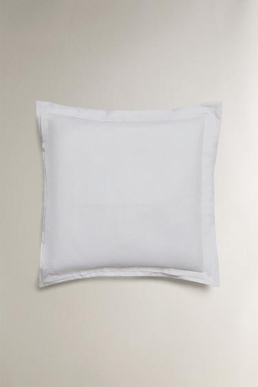 PLEATED COTTON SATEEN PILLOWCASE (1000 THREAD COUNT) - White by Zara - Image 1