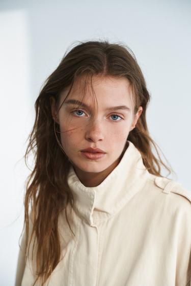 HIGH NECK JACKET - Oyster-white by Zara - Image 4