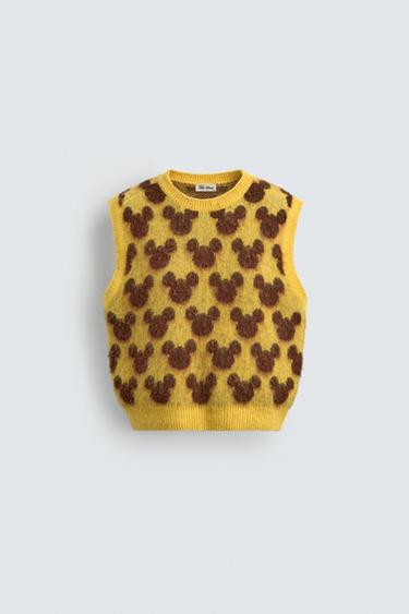 Zara MICKEY SILHOUETTE KNIT VEST HARRY LAMBERT FOR ZARA X DISNEY - Yellow