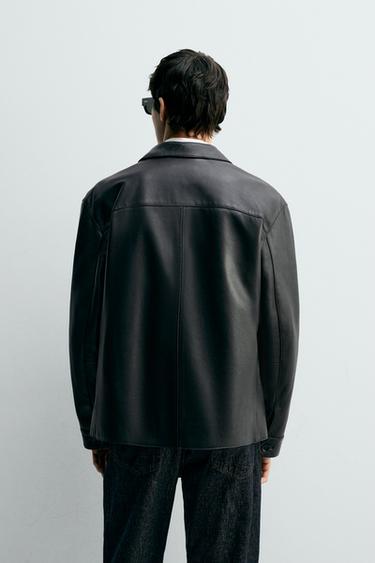 Zara LEATHER JACKET - Black