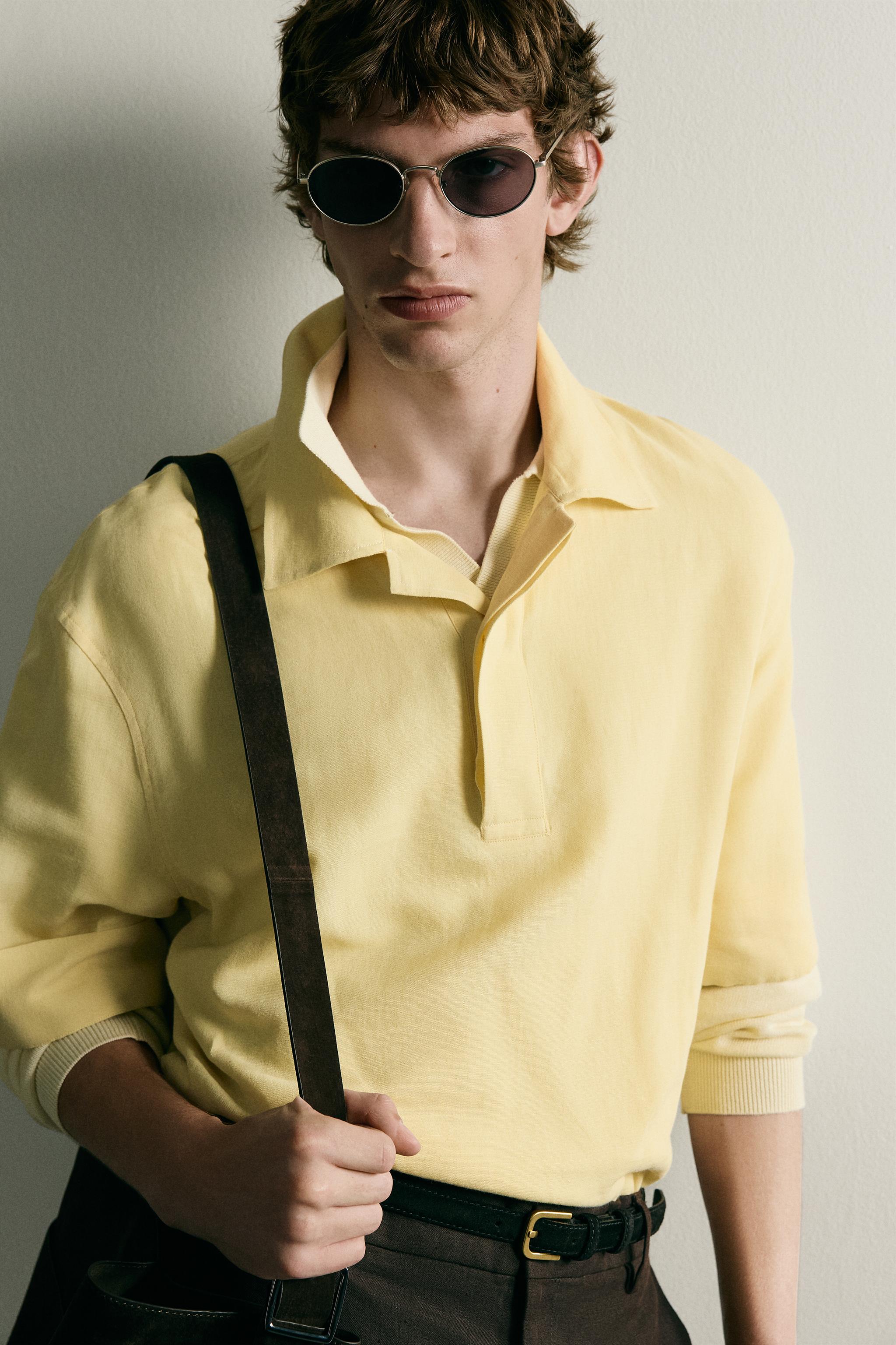 COTTON - LINEN POLO SHIRT