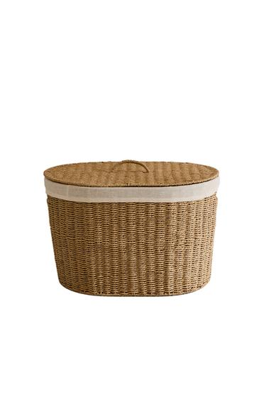 CESTA BAULE CON COPERCHIO - Beige chiaro di Zara