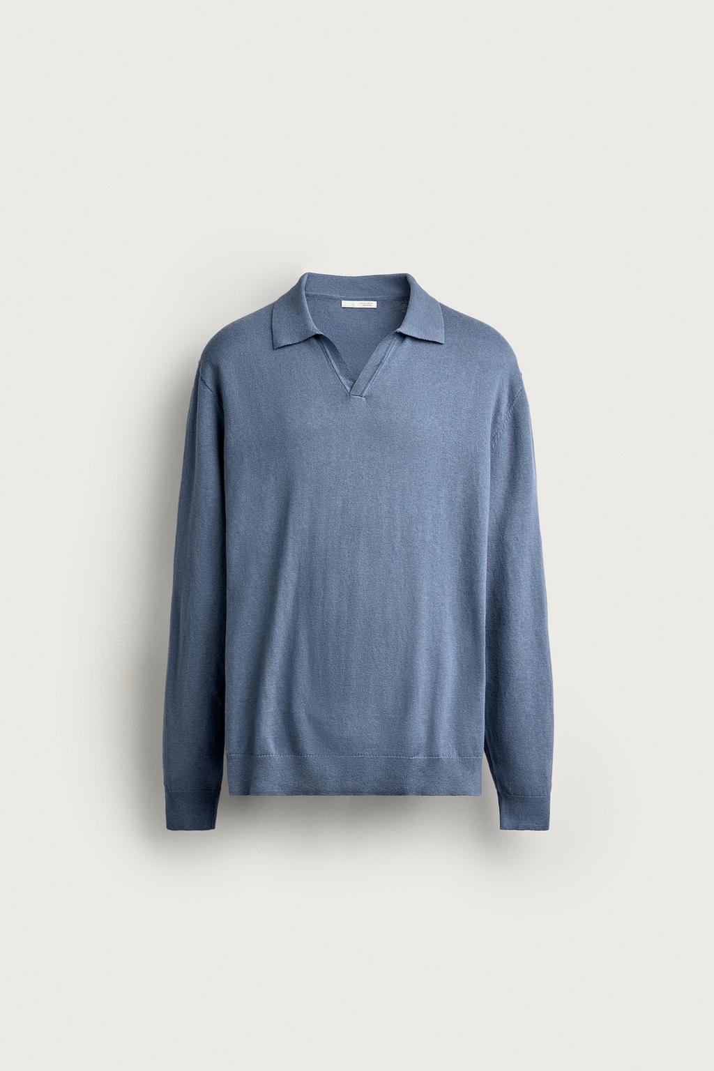 Cotton-blend knit polo shirt, regular fit