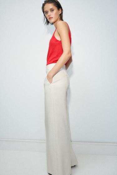 ZW COLLECTION WIDE-LEG TROUSERS - Ivory by Zara - Image 3