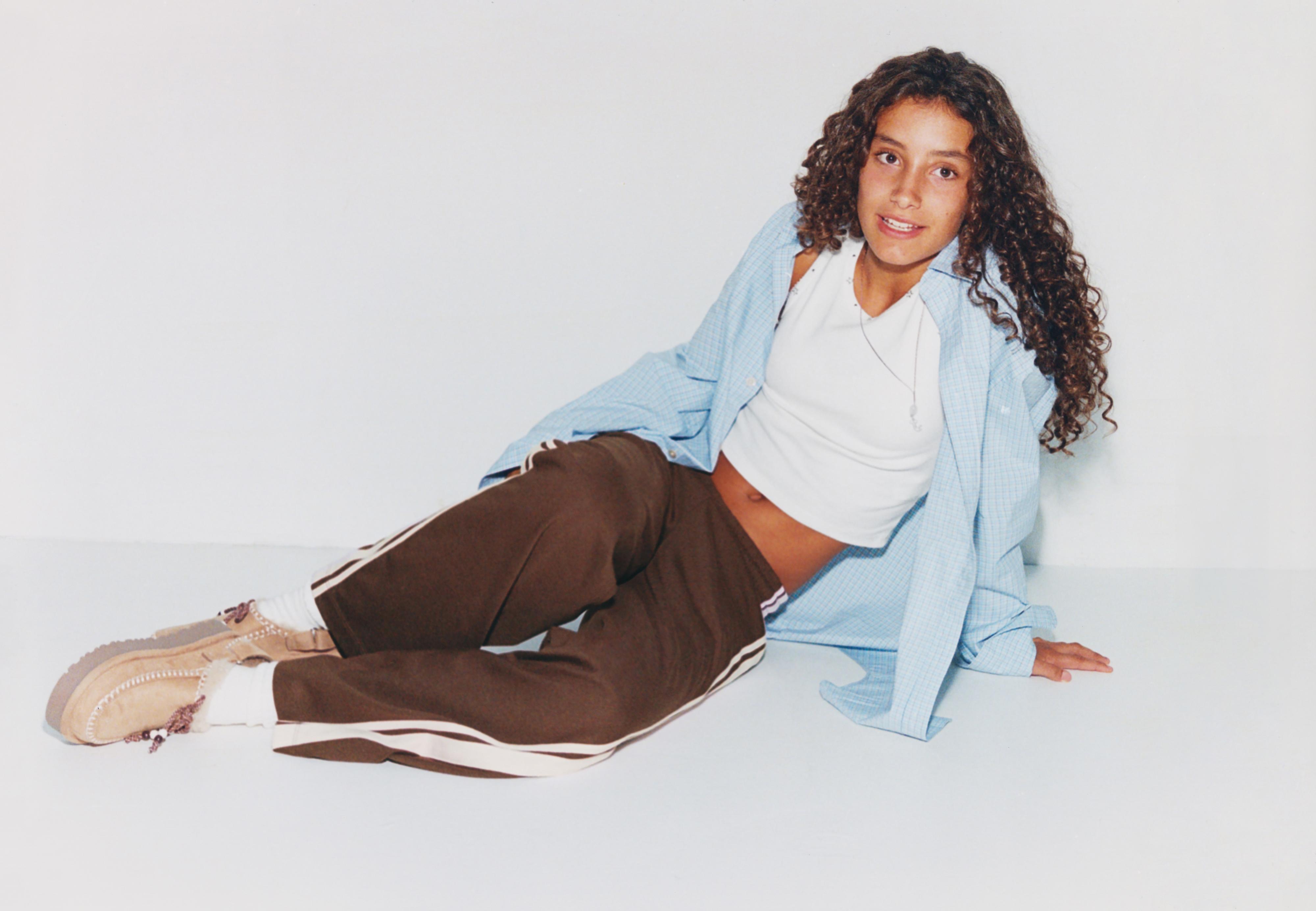 WIDE LEG PANTS WITH SIDE STRIPES — Brown